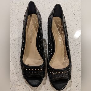 Franco Sarto Black Heels, Size 7.5